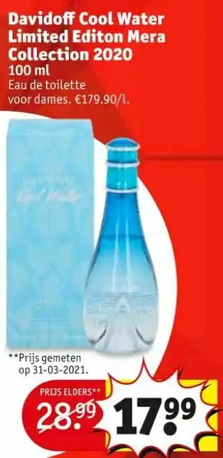 Kruidvat Davidoff cool water limited editon mera collection 2020 edt aanbieding