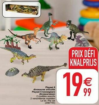 Playset 6 dinosaures articulés playset 6 beweegbare dinosaurussen