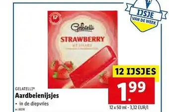 Lidl Gelatelli aardbeienijsjes aanbieding