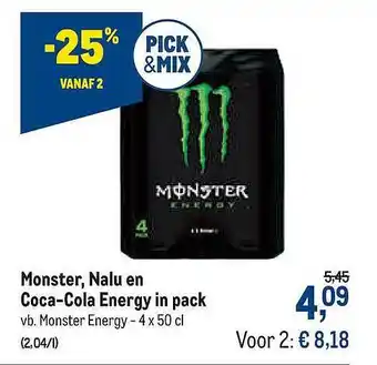 Monster, Nalu En Coca-cola Energy In Pack