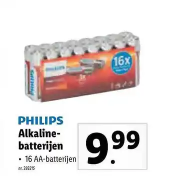 Lidl Philips Alkaline-batterijen aanbieding