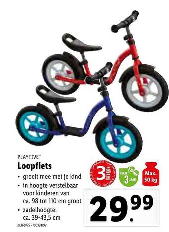 Lidl Playtive Loopfiets aanbieding