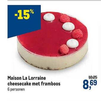 Makro Maison La Lorraine Cheesecake Met Framboos aanbieding