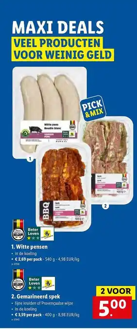 Lidl Witte Pensen, Gemarineerd Spek aanbieding