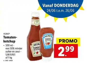 Lidl Heinz Tomaten-ketchup aanbieding
