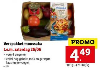 Lidl Verspakket Moussaka aanbieding