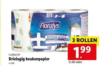 Lidl Floralys Drielagig Keukenpapier aanbieding