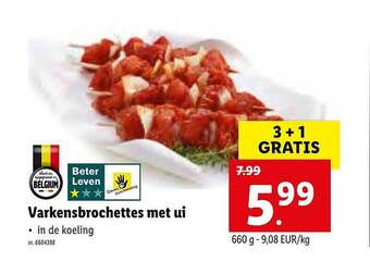 Lidl Varkensbrochettes Met Ui aanbieding