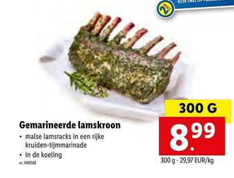 Lidl Gemarineerde Lamskroon aanbieding