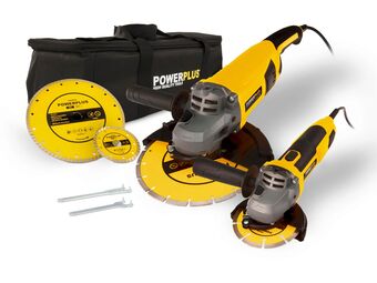 Hubo Powerplus POWX06250 haakse slijper 2000W 230mm + 750W 115mm aanbieding