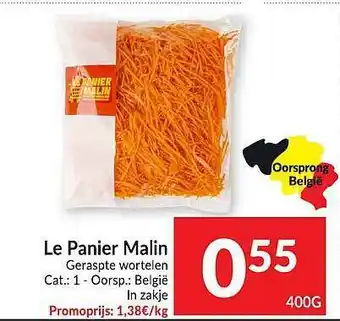 Intermarché Le Panier Malin Geraspte Wortelen aanbieding