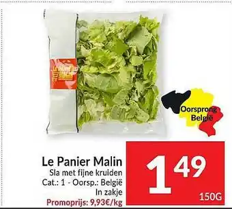 Intermarché Le Panier Malin Sla Met Fijne Kruiden aanbieding