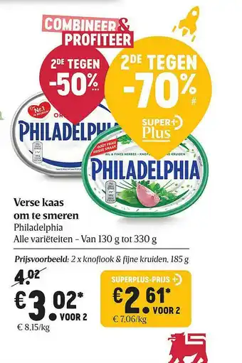 Delhaize Verse Kaas Om Te Smeren Philadelphia aanbieding