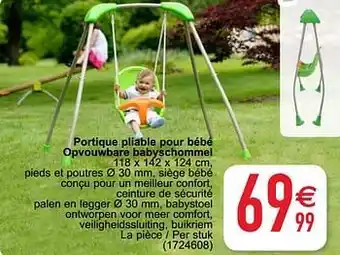 Cora Portique pliable pour bébé opvouwbare babyschommel aanbieding
