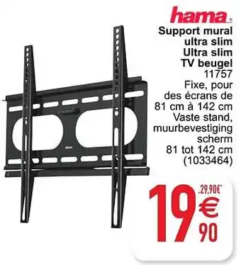 Cora Hama support mural ultra slim ultra slim tv beugel 11757 aanbieding