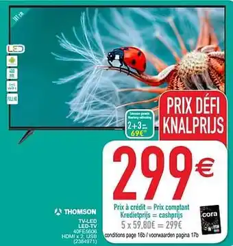 Thomson tv-led led-tv 40fe5606 HDMI x 2 USB