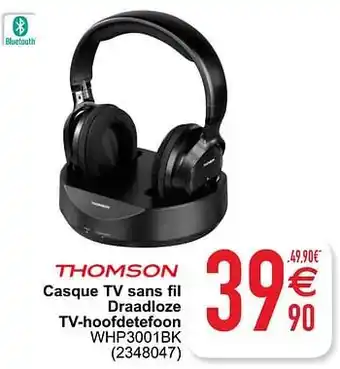 Thomson casque tv sans fil draadloze tv-hoofdetefoon whp3001bk
