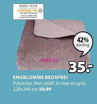 Jysk Engblomme Bedsprei 220x240 cm aanbieding