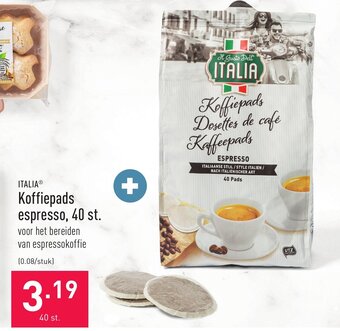 ALDI Italia koffiepads espresso, 40 st. aanbieding