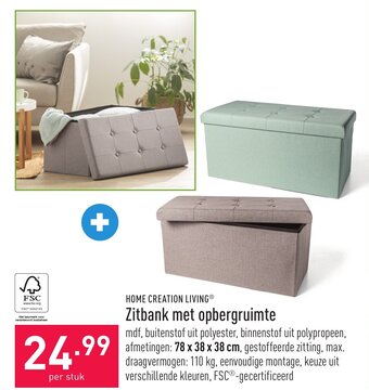 ALDI Home creation living zitbank met opbergruimte aanbieding
