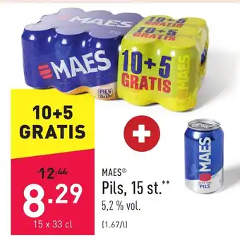 ALDI Maes pils, 15 st. 15 x 33cl aanbieding