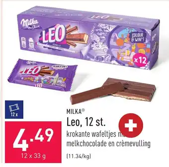 ALDI Milka leo, 12 st. 12 x 33g aanbieding