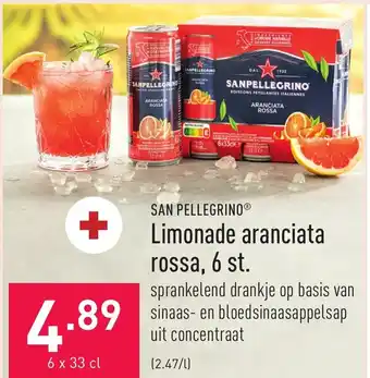 ALDI San pellegrino limonade aranciata rossa, 6 st. 6 x 33cl aanbieding