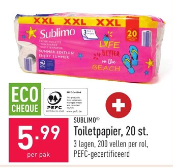 ALDI Sublimo toiletpapier, 20 st. aanbieding