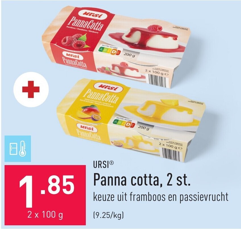 Ursi panna cotta, 2 st. 2 x 100g promotie bij ALDI