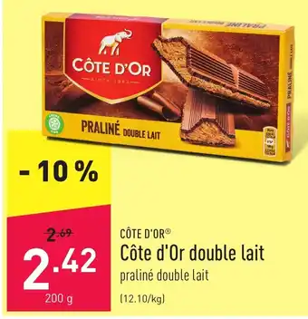ALDI Cote d'or double lait 200g aanbieding