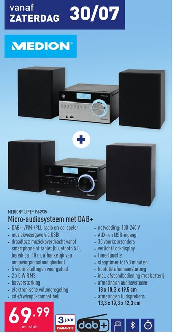 ALDI Medion life P64935 micro-audiosysteem met DAB+ aanbieding
