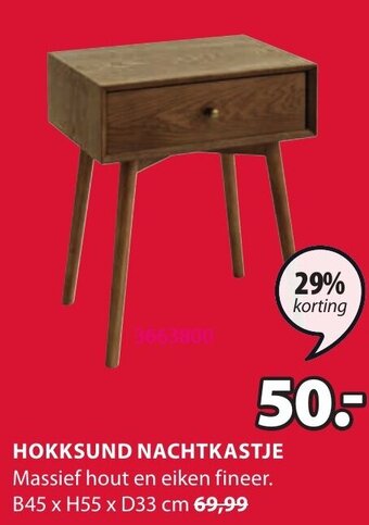 Jysk Hokksund Nachtkastje B45xH55xD33 cm aanbieding