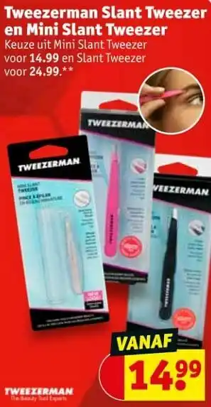 Kruidvat Tweezerman slant tweezer en mini slant tweezer aanbieding