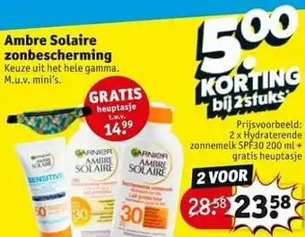 Kruidvat Hydraterende zonnemelk spf30 + gratis heuptasje aanbieding