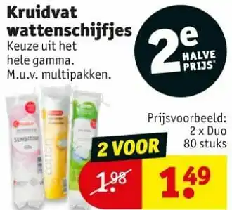 Kruidvat Kruidvat wattenschijfjes duo aanbieding
