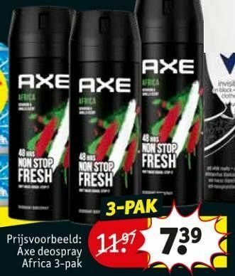 Kruidvat Axe deospray africa aanbieding