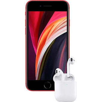 Apple iPhone SE 64GB Red + Airpods 2 with charging case