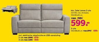 Leen Bakker Zetel james 2-zits aanbieding