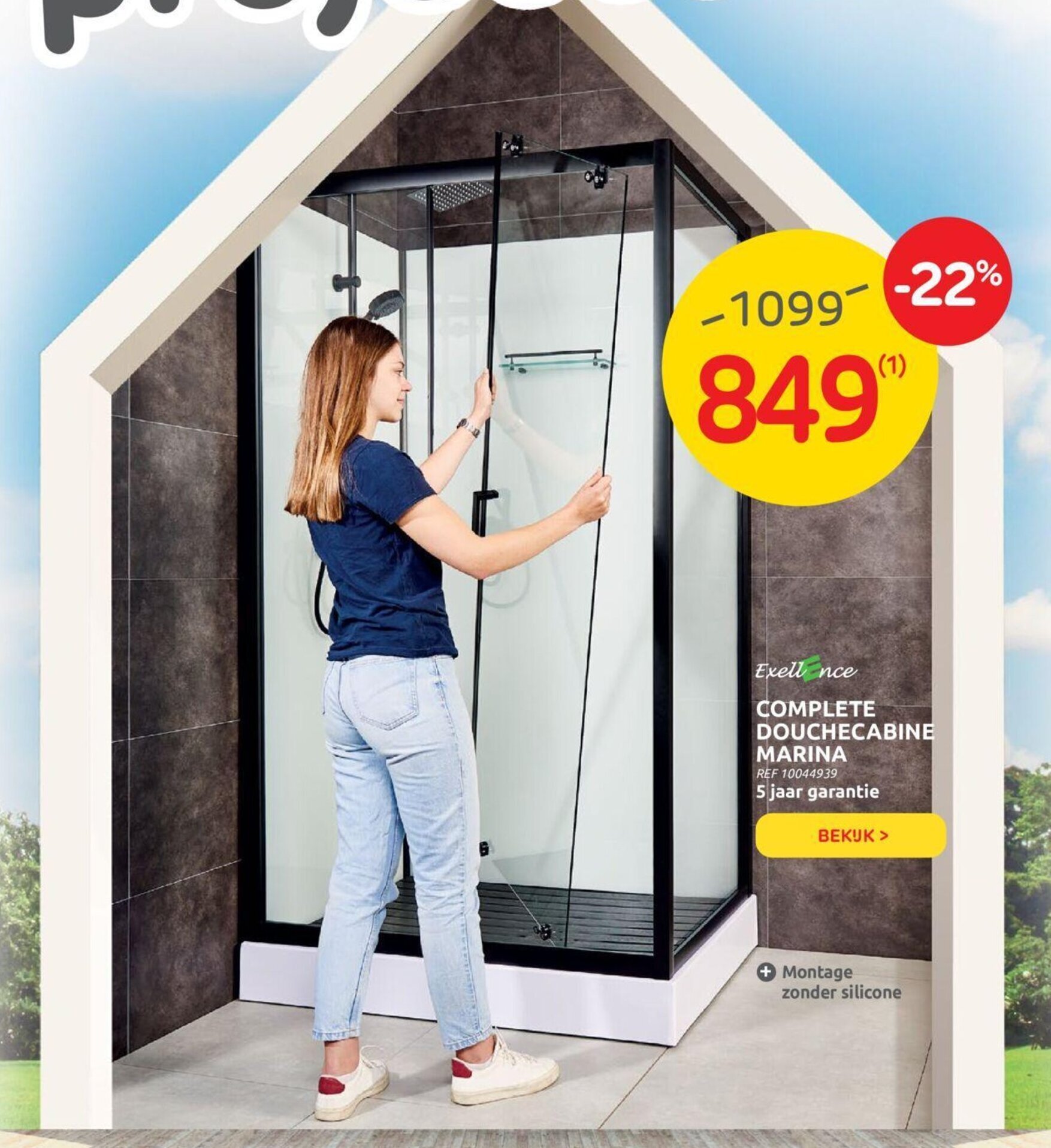 Complete douchecabine marina promotie bij Brico