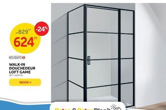 Brico Allibert walk-in douchedeur loft game aanbieding