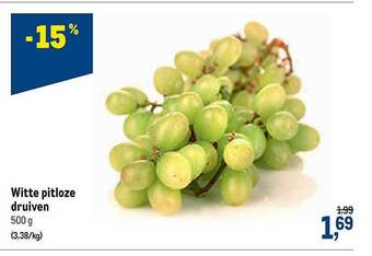 Makro Witte Pitloze Druiven aanbieding