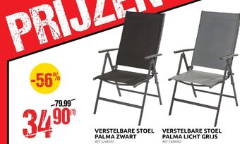 Brico Verstelbare stoel palma zwart aanbieding