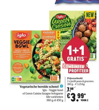 Delhaize Vegetarische Bereide Schotel Iglo Veggie Bowl aanbieding