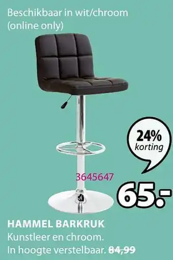 Jysk Hammel barkruk aanbieding
