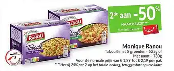 Intermarché Monique Ranou Taboulé Met 4 Groenten aanbieding