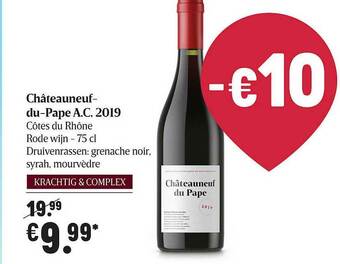 Delhaize Chateauneuf-du-pape A.c. 2019 aanbieding
