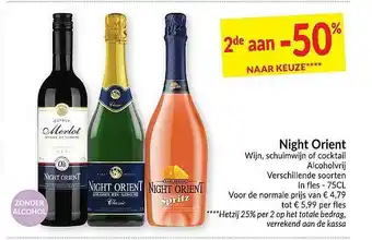 Intermarché Night Orient Wijn, Schuimwijn Of Cocktail Alcoholvrij aanbieding