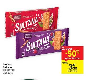 Carrefour Koekjes Sultana aanbieding