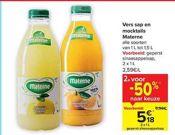 Carrefour Vers Sap En Mocktails Materne aanbieding