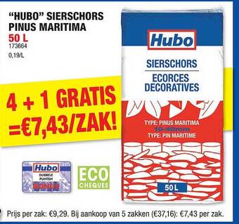 Hubo Hubo Sierschors Pinus Maritima 50l aanbieding
